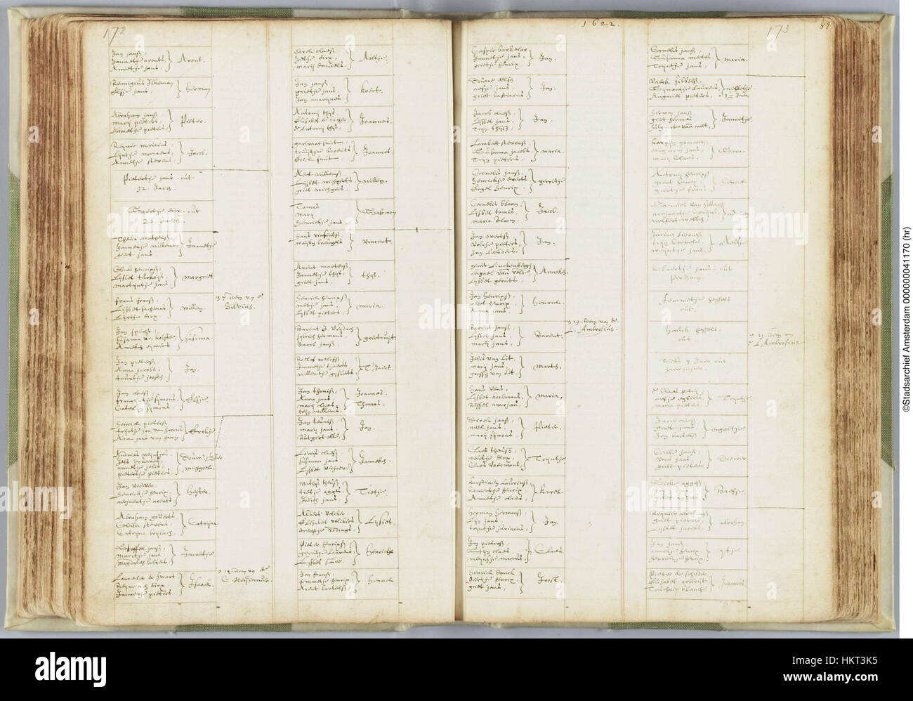 Il "Doopregister Nieuwe Kerk Adam 1622" è un registro storico battesimale del Nieuwe Kerk di Amsterdam, risalente al 1622. È un documento chiave per comprendere la vita e le pratiche religiose olandesi dei primi anni del XVII secolo. Foto Stock