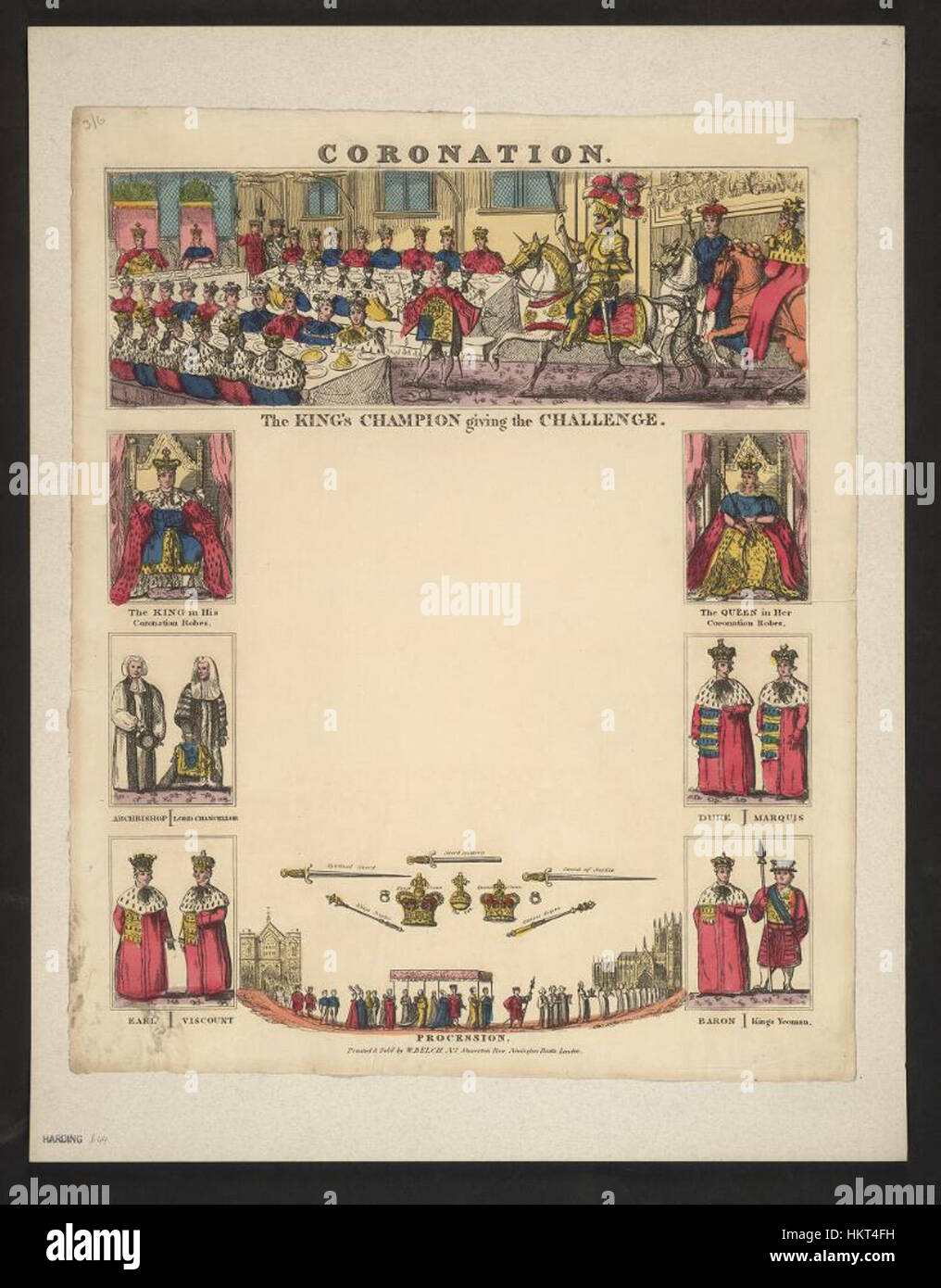 Questo dipinto storico della collezione delle biblioteche Bodleiane raffigura la grandezza di un'incoronazione reale, enfatizzando le tradizioni cerimoniali e il significato storico. Foto Stock