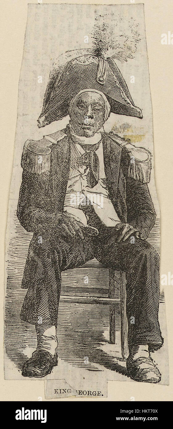 Questo dipinto di Edward Gennys Fanshawe, intitolato "Re Giorgio", è un ritratto storico del monarca britannico. L'opera riflette lo stile formale di ritrattistica tipico delle rappresentazioni reali durante il periodo. Foto Stock