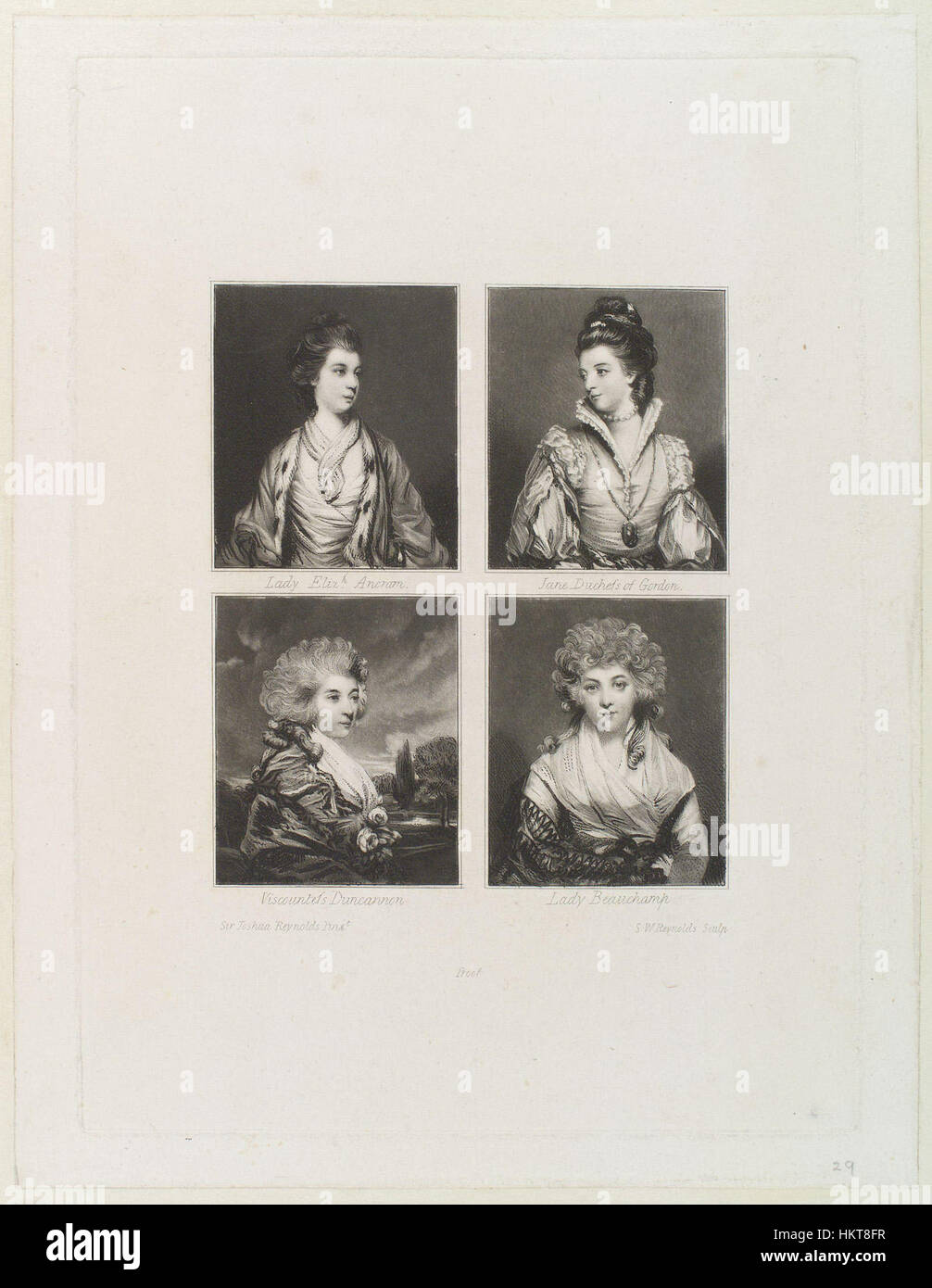 Questo ritratto di Sir Joshua Reynolds raffigura quattro donne di spicco del XVIII secolo: Elisabetta, Marchesa di Lothian; Jane, Duchessa di Gordon; Henrietta, contessa di Bessborough e Isabella, marchesa di Hertford. Reynolds cattura la loro presenza dignitosa e l'eleganza del periodo. Foto Stock