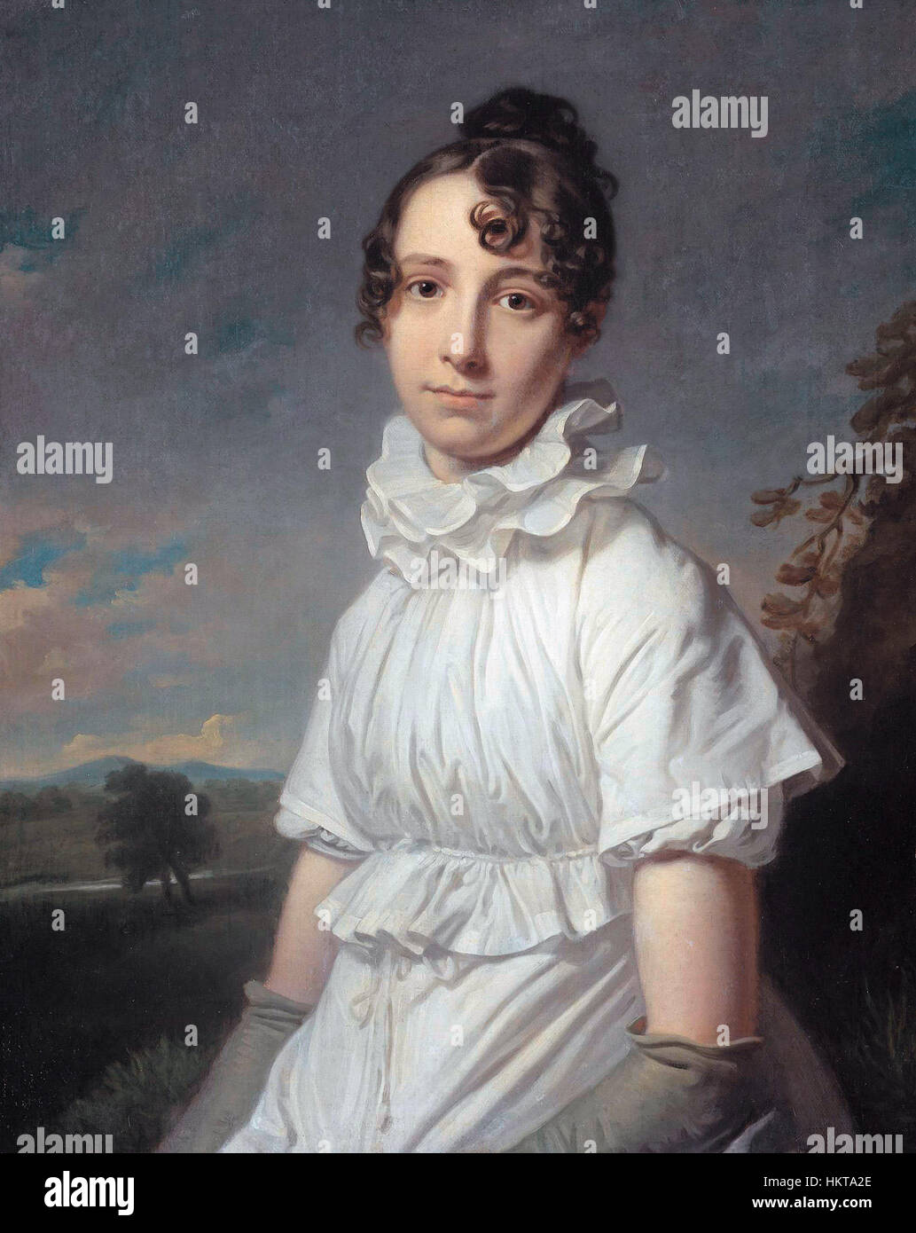 Questo dipinto del 1815 di Emma Jane Hodges fa parte della collezione del Rijksmuseum, che mostra le abilità dell'artista nel catturare la moda e la ritrattistica dei primi anni del XIX secolo, riflettendo lo stile artistico del periodo. Foto Stock