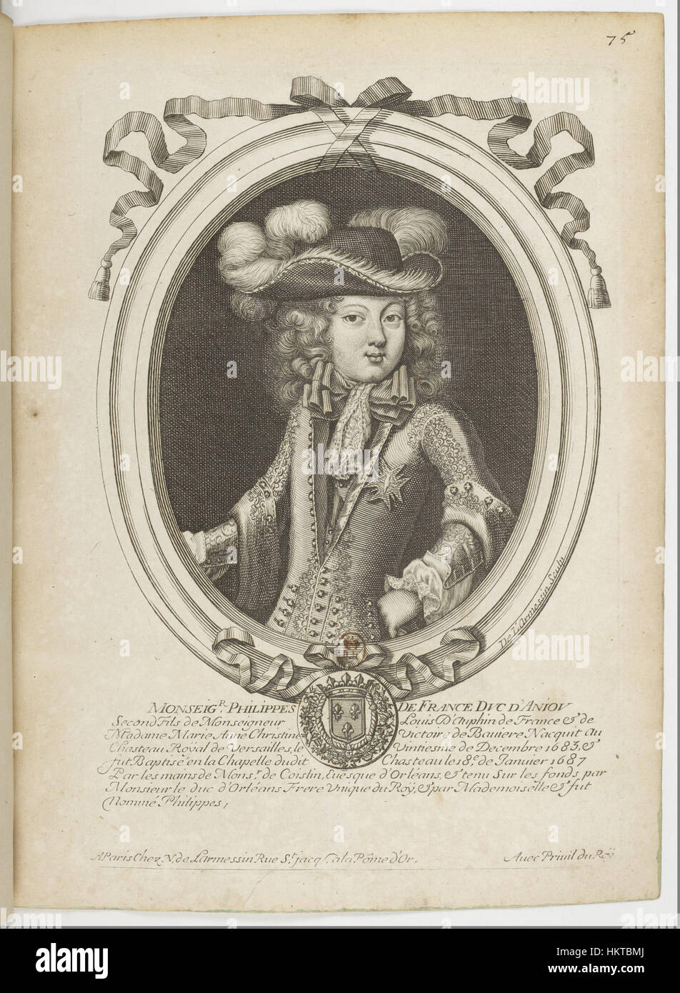 Estampes par Nicolas de Larmessin.f084.Philippe V, roi d'Espagne Foto Stock