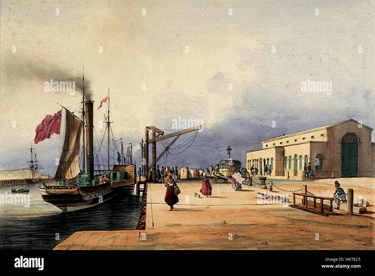 Ferdinando Victor Perrot - La Douane, Boulogne sur Mer. Cotes de France Foto Stock