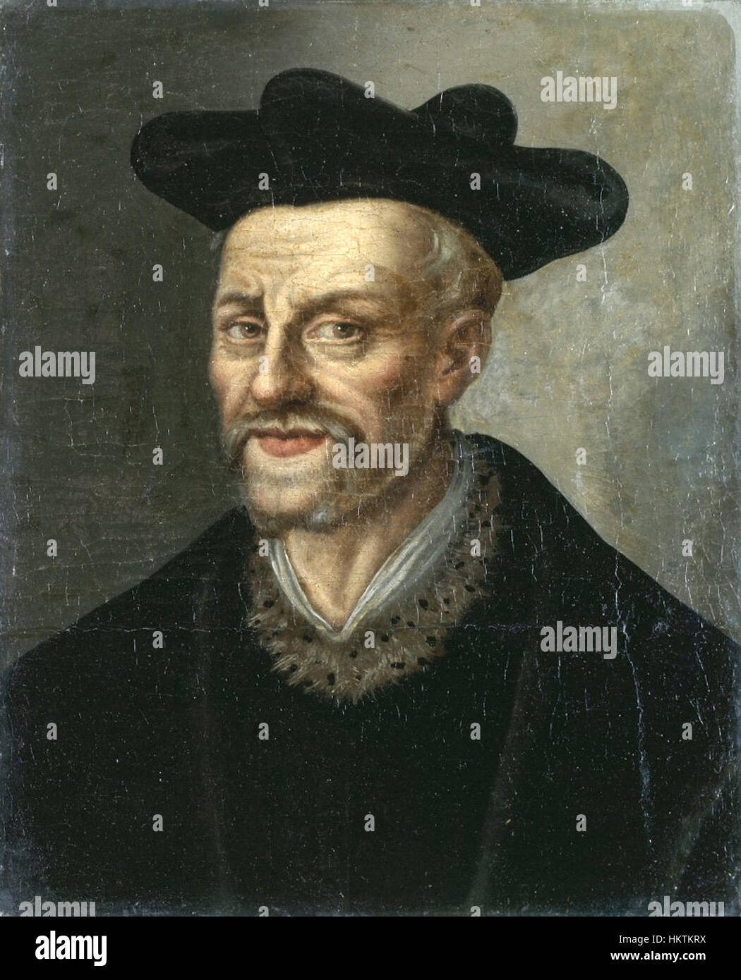 Il ritratto di Francois Rabelais, noto scrittore e medico francese, cattura lo spirito intellettuale e umanista del Rinascimento. Rabelais è noto per le sue opere che fondono satira, umorismo e filosofia, e questo ritratto lo rappresenta come una figura chiave nella storia intellettuale francese. Foto Stock