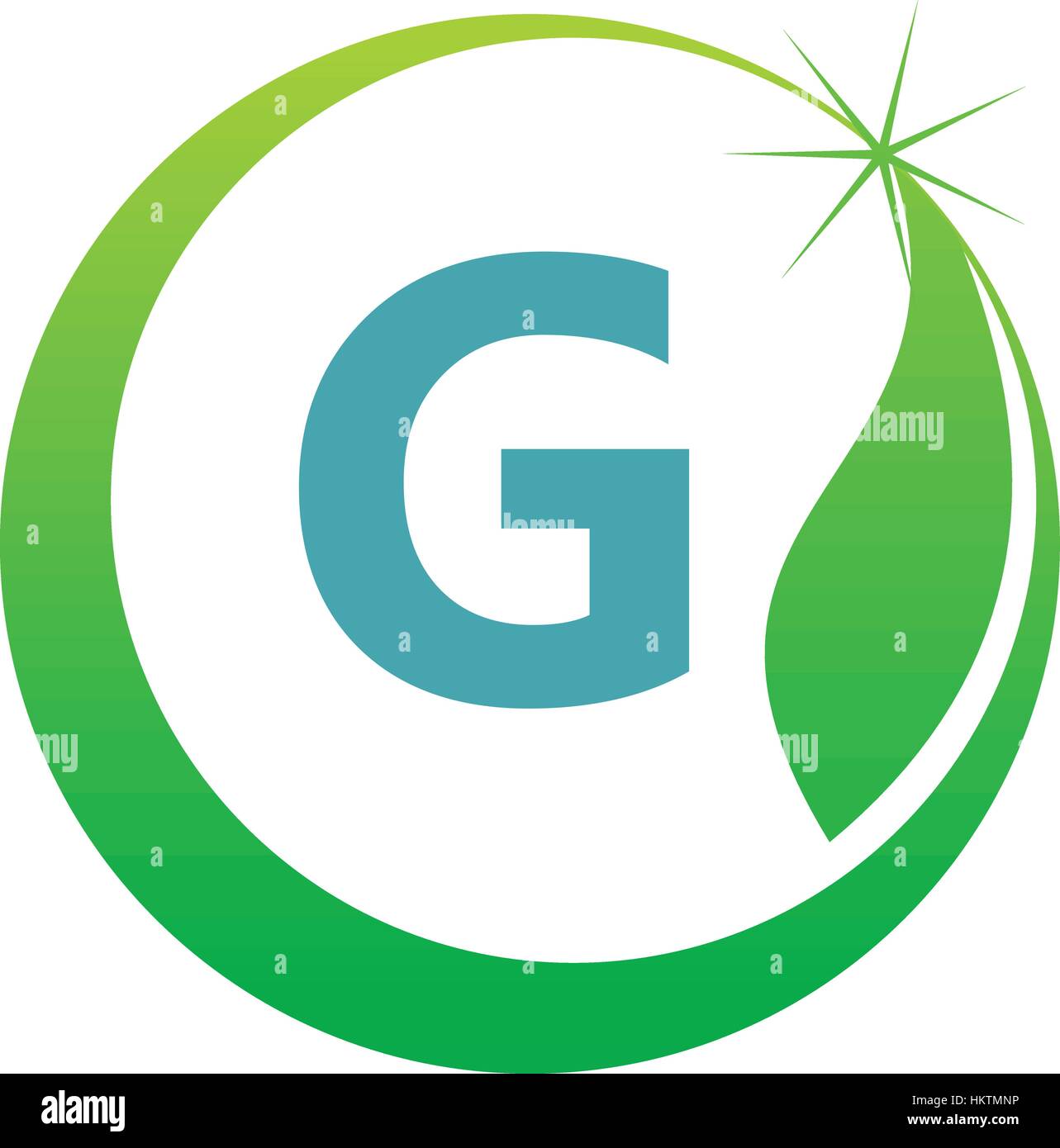 Swoosh Leaf lettera G Illustrazione Vettoriale