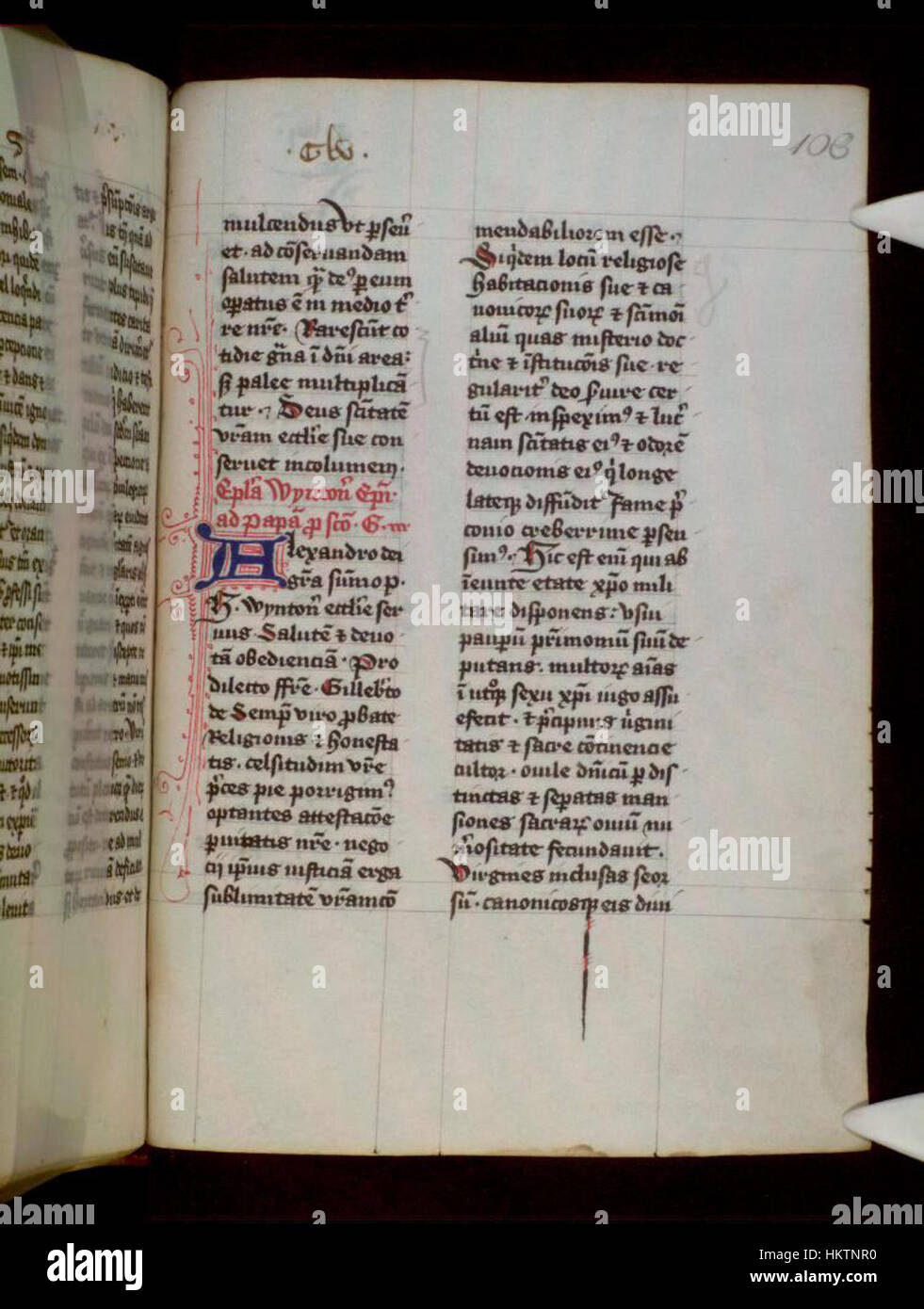 Librerie di Bodleian, testi latini su St Gilbert di Sempringham 103r Foto Stock