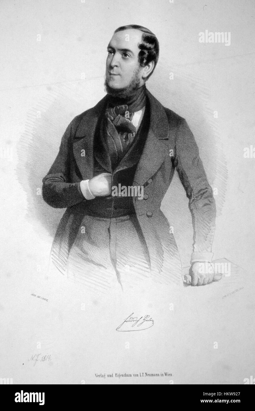 Una litografia di Friedrich Halm, un artista austriaco noto per le sue rappresentazioni drammatiche. Il lavoro mette in mostra la sua abilità nel fare stampe, catturando elementi storici e culturali in una composizione dinamica. Foto Stock