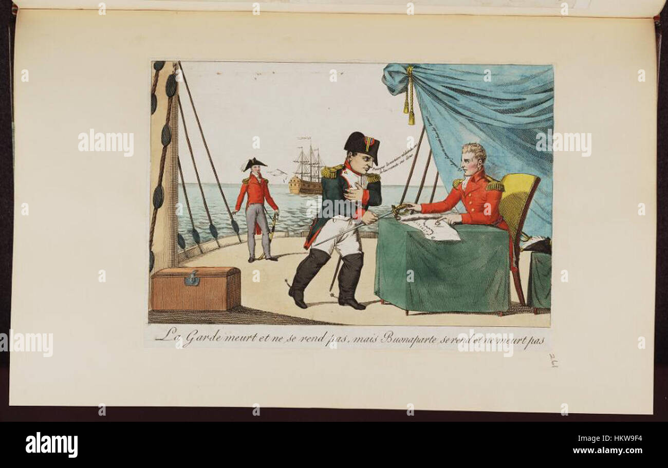 Librerie di Bodleian, La Garde meurt et ne se rend pas, mais Buonaparte se rend et ne meurt pas- Napoleone Bonaparte premier consul s'est rendu Foto Stock