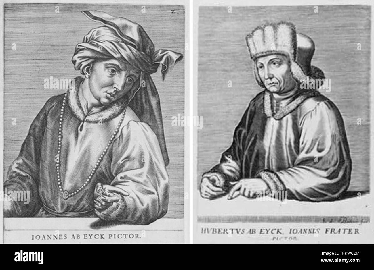 I "ritratti dell'altare del fantasma" di Jan e Hubert van Eyck sono rinomati capolavori del Rinascimento settentrionale. I ritratti, parte della pala d'altare, mostrano raffigurazioni dettagliate di figure religiose con un uso eccezionale di colori e luce. Foto Stock