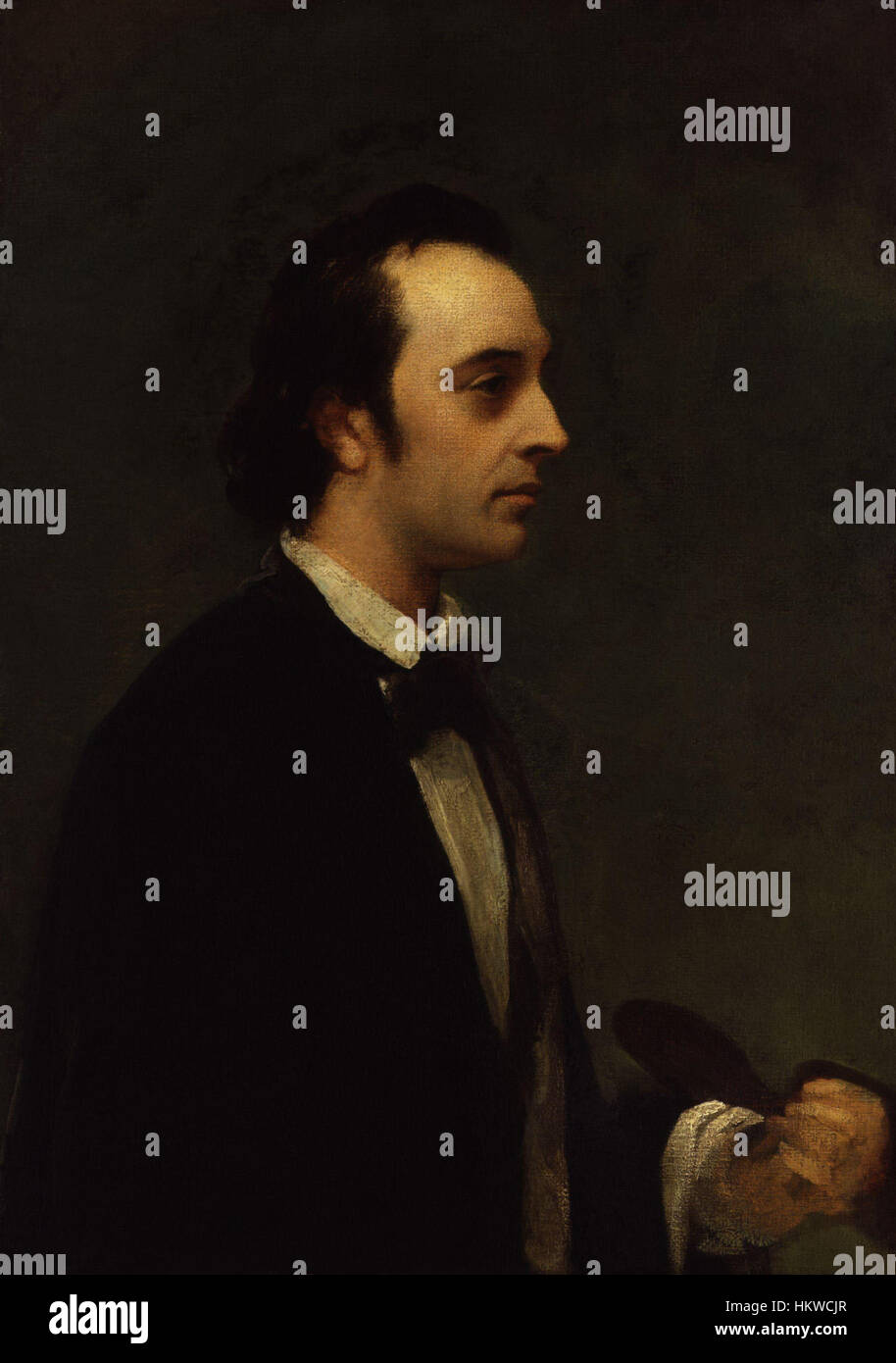 Questo ritratto del pittore britannico George Frederic Watts, creato da Henry Wyndham Phillips, riflette il contributo di Watts alla scena artistica vittoriana, catturando il carattere dignitoso e l'eredità dell'artista. Foto Stock