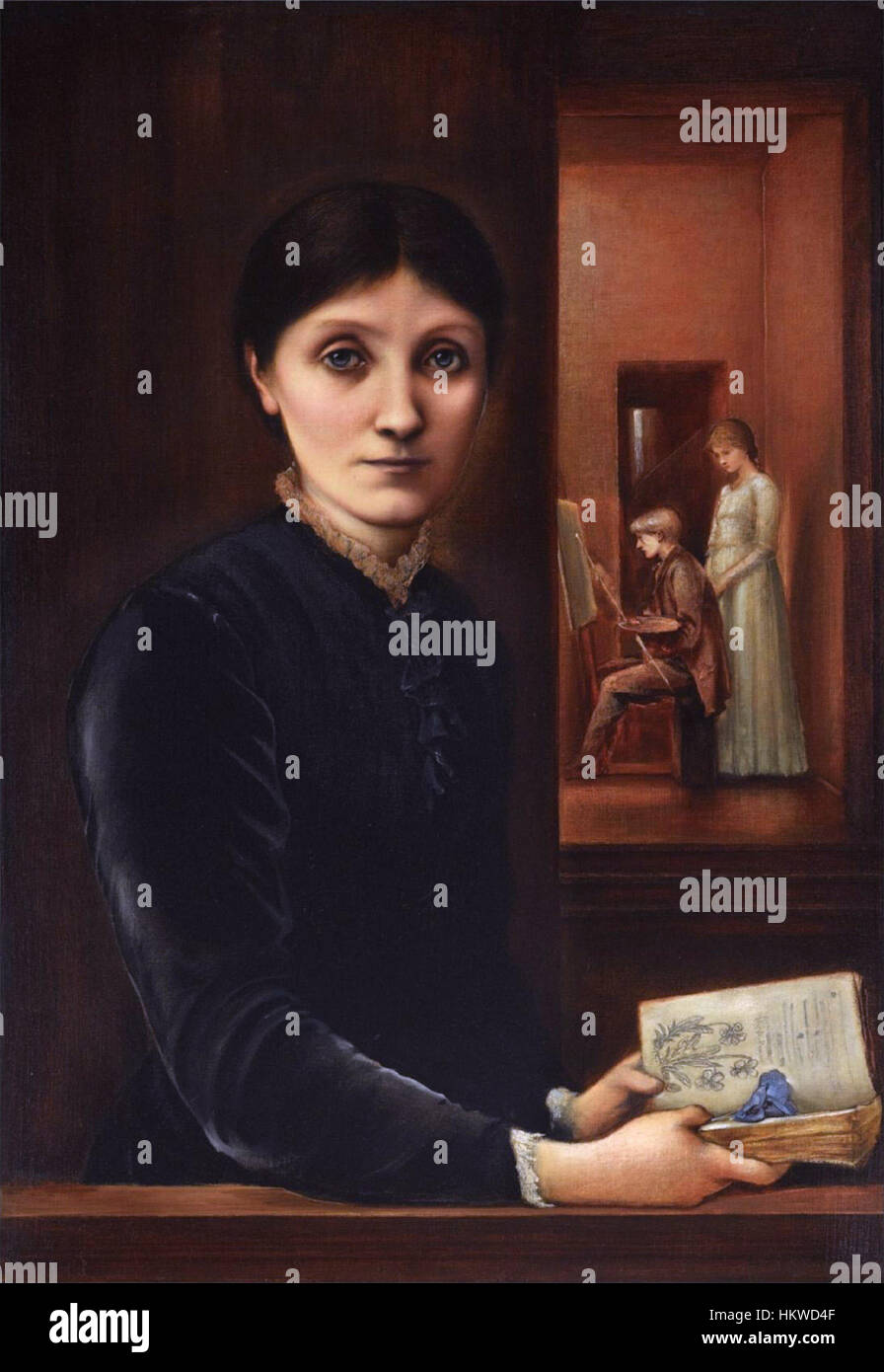 Questo ritratto di Georgiana Burne-Jones di Edward Coley Burne-Jones mette in evidenza l'abilità dell'artista nel catturare la bellezza e la personalità dei suoi soggetti. Il ritratto esemplifica lo stile preraffaellita, noto per la sua attenzione ai dettagli e le raffigurazioni romantiche. Foto Stock