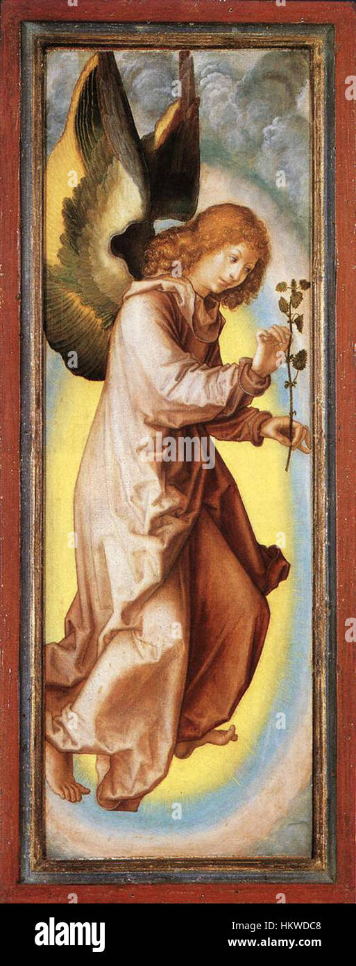 Georg Pencz, un artista del XVI secolo, ha creato un'opera d'arte intitolata "Angelo", presentando una figura divina di un angelo in dettaglio, dimostrando la sua maestria nella rappresentazione dei temi religiosi nell'era rinascimentale. Foto Stock
