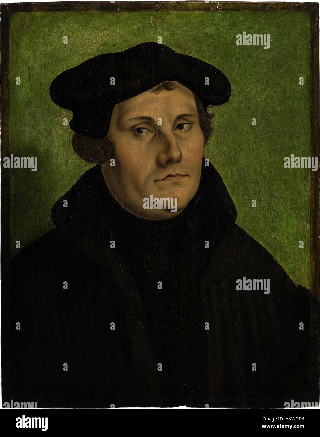 Ritratto di Martin Lutero di Georg Pencz del 1533, una figura della Riforma protestante, in uno stile rinascimentale dettagliato, realizzato da un artista tedesco del periodo. Foto Stock