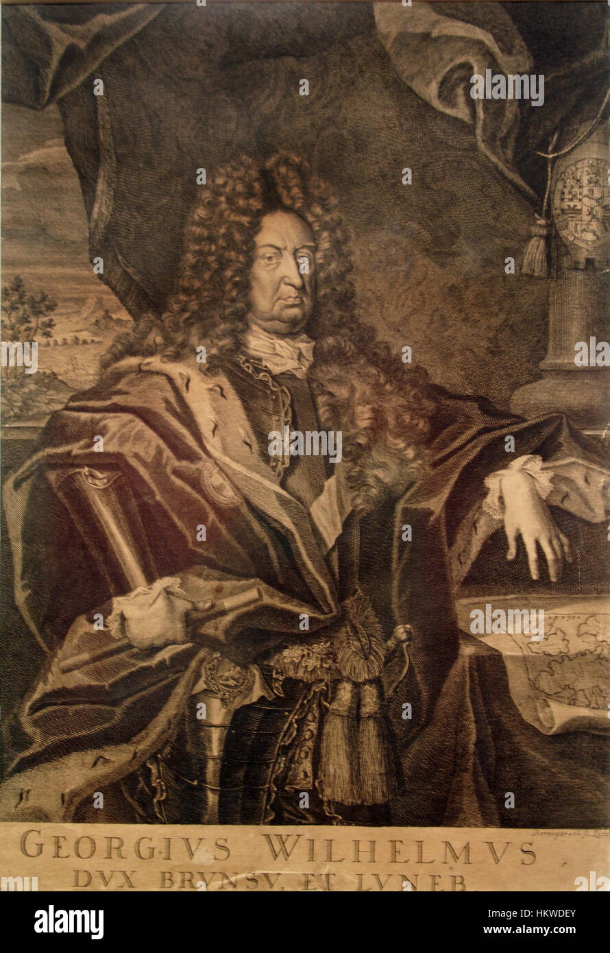 Questo dipinto di Georg Wilhelm (dopo il 1705) esemplifica l'arte tedesca dei primi anni del XVIII secolo. Il pezzo presenta un approccio classico alla ritrattistica, che mostra i dettagli dell'abbigliamento e dello status sociale tipici del periodo. Foto Stock