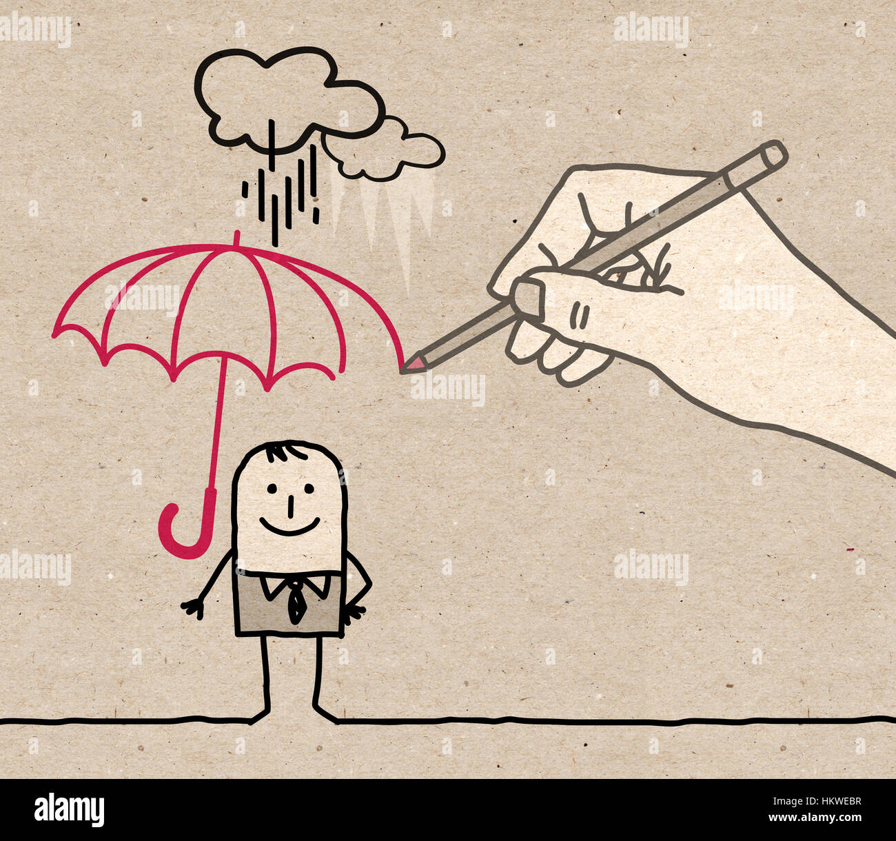 Grande mano - la protezione dalla pioggia Foto Stock