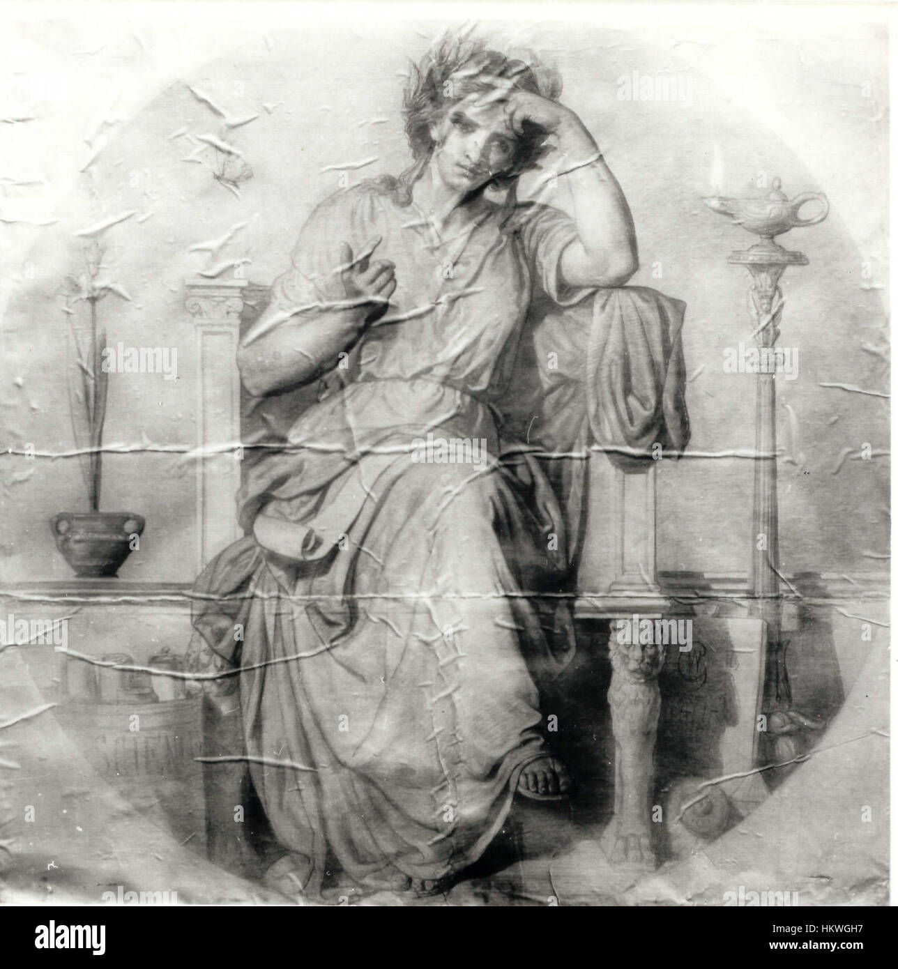 Un dipinto della collezione 'Gerson-TZSP-Naukaa', che illustra temi storici o scientifici con intricati dettagli e mostra la fusione di arte e conoscenza nel XIX o XX secolo. Foto Stock