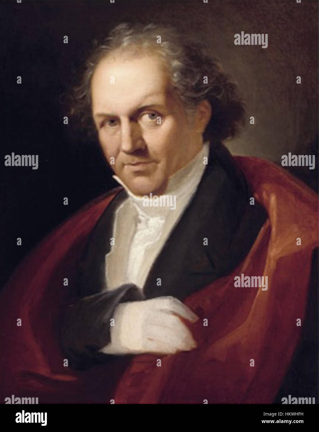 Un ritratto di Giambattista Bodoni, il rinomato tipografo e tipografo italiano, raffigurato in questa opera da Giuseppe Lucatelli. Il dipinto evidenzia il significativo contributo di Bodoni alla tipografia e al design, catturando la sua somiglianza con pennellate dettagliate e accuratezza storica. Foto Stock