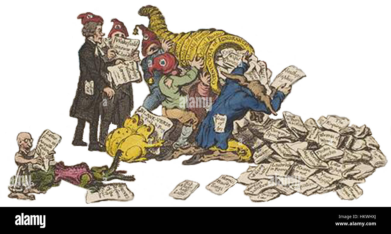 La stampa satirica di James Gillray "New Morality" critica le norme sociali attraverso caricature esagerate e commenti acuti. L'opera lampoggia su questioni contemporanee con spirito e umorismo, tipiche della sua arte politica del XVIII secolo. Foto Stock