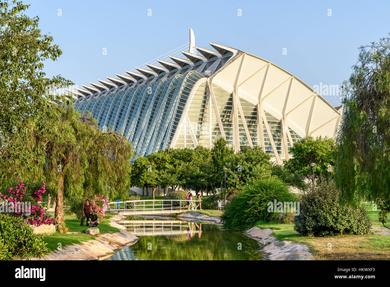 Il principe Filippo Museo della Scienza della Città delle Arti e delle Scienze è una base di intrattenimento culturale e complesso architettonico della città di Valencia. Foto Stock