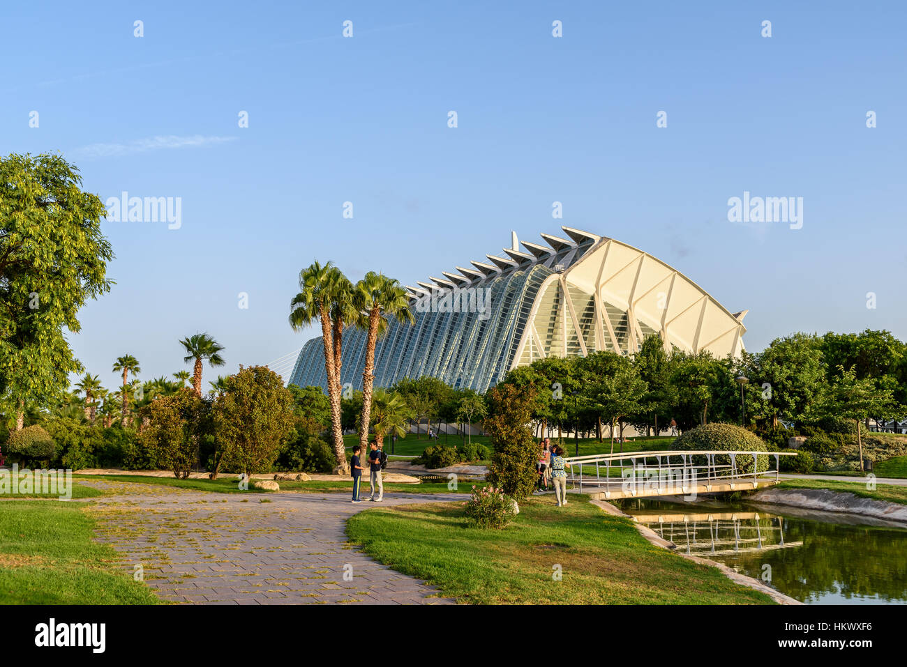 Il principe Filippo Museo della Scienza della Città delle Arti e delle Scienze è una base di intrattenimento culturale e complesso architettonico della città di Valencia. Foto Stock