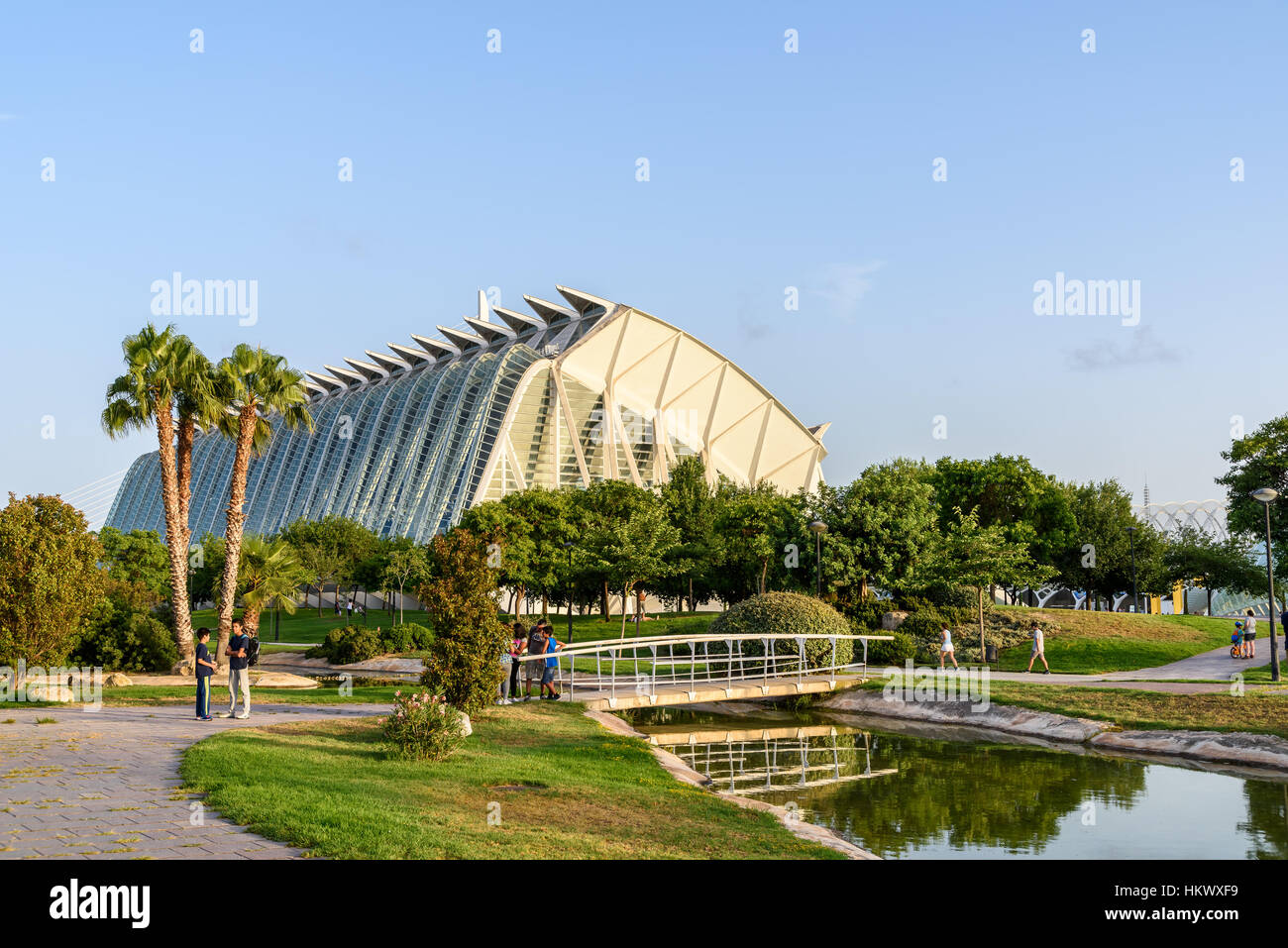 Il principe Filippo Museo della Scienza della Città delle Arti e delle Scienze è una base di intrattenimento culturale e complesso architettonico della città di Valencia. Foto Stock