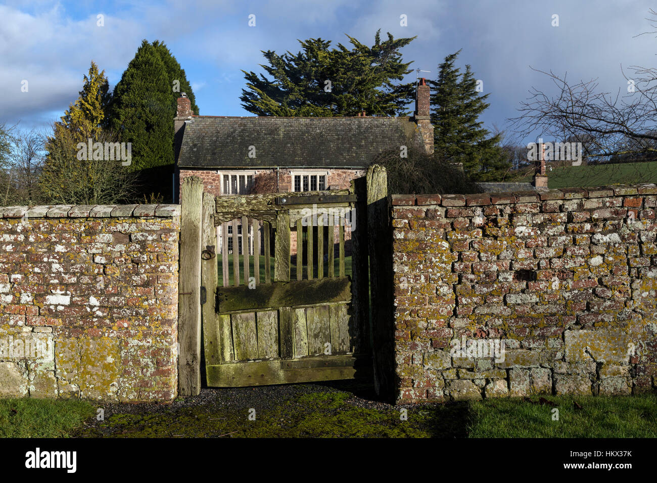 Holcombe Burnell Barton nelle vicinanze Longdown progettato da Sir Thomas Denys cancelliere di Anne of Cleves Foto Stock