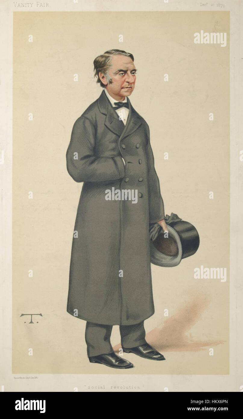 Una caricatura di Jean Joseph Louis Blanc, pubblicata su Vanity Fair il 20 dicembre 1879. L'illustrazione cattura la personalità politica e pubblica di Blanc con caratteristiche esagerate, tipiche dello stile satirico del periodo. Foto Stock