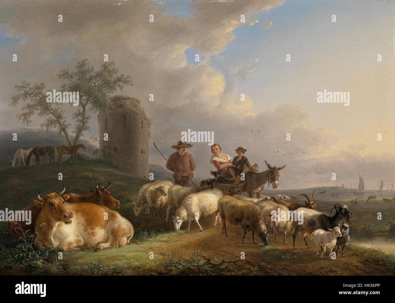Giovanni Battista De Roy - Berger et son troupeau d'ONU grandi paysage (1807) Foto Stock