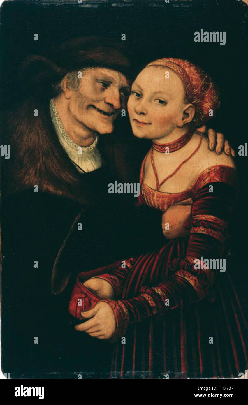 Lucas Cranach- Ill-Matched giovane - MNAC Foto Stock