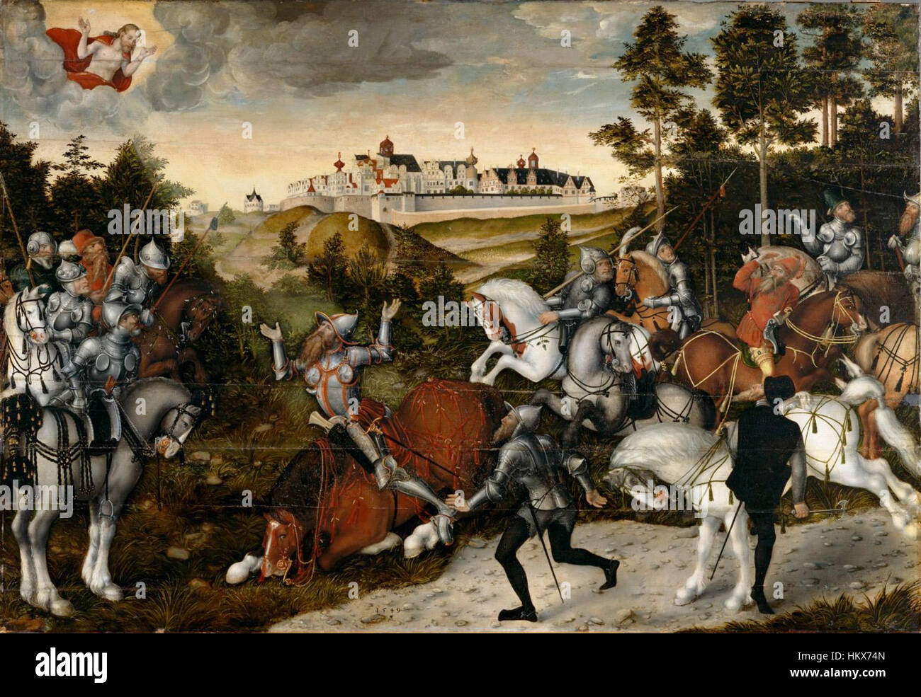 Lucas Cranach d.J. - Die Bekehrung des Saulus (1549, Germanisches Nationalmuseum) Foto Stock