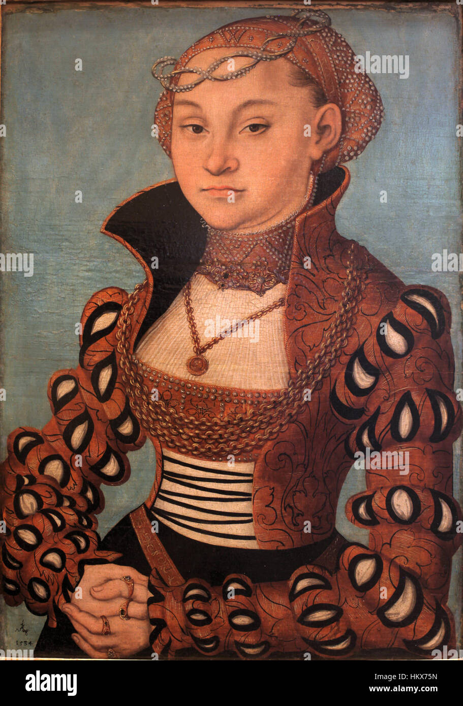 Lucas Cranach I-ritratto di una dama sassone-MBA Lyon B494-IMG 0262 Foto Stock