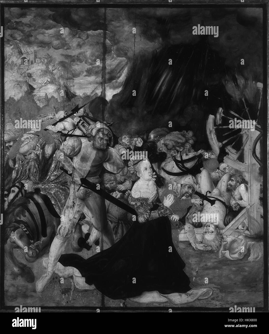 Il Martirio di Santa Caterina da Lucas Cranach il Vecchio (HU HCBC) - Infrarossi Foto Stock