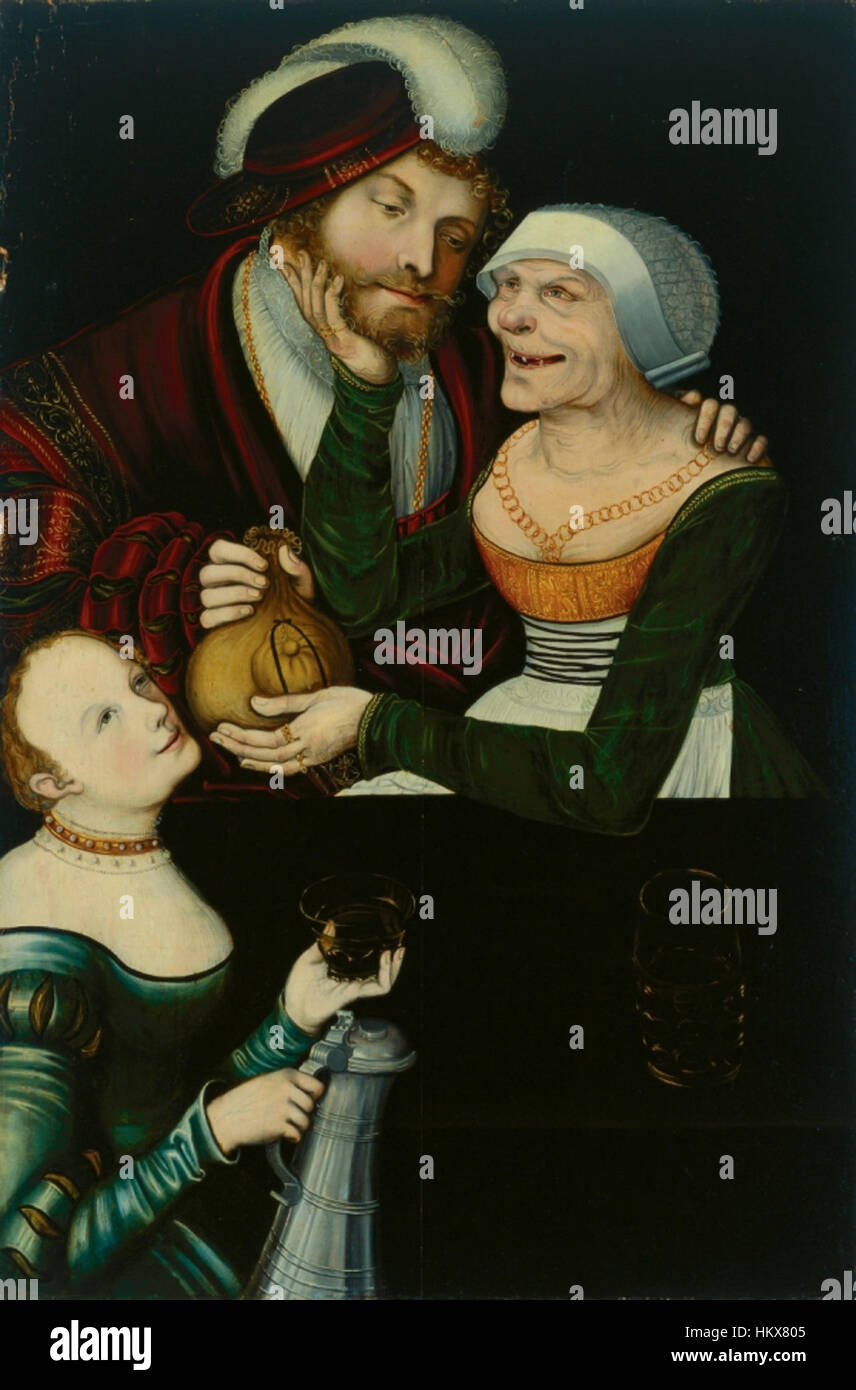 Il Procuress da Lucas Cranach il Vecchio, Tbilisi Museo delle Belle Arti Foto Stock