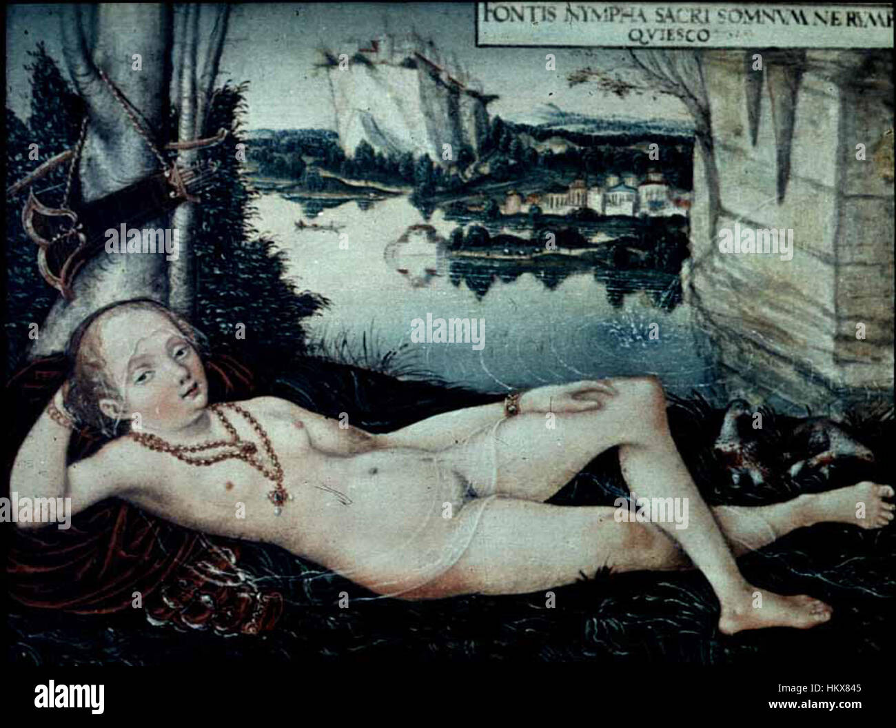 Ninfa acqua Resting-Lucas Cranach-1530 Foto Stock