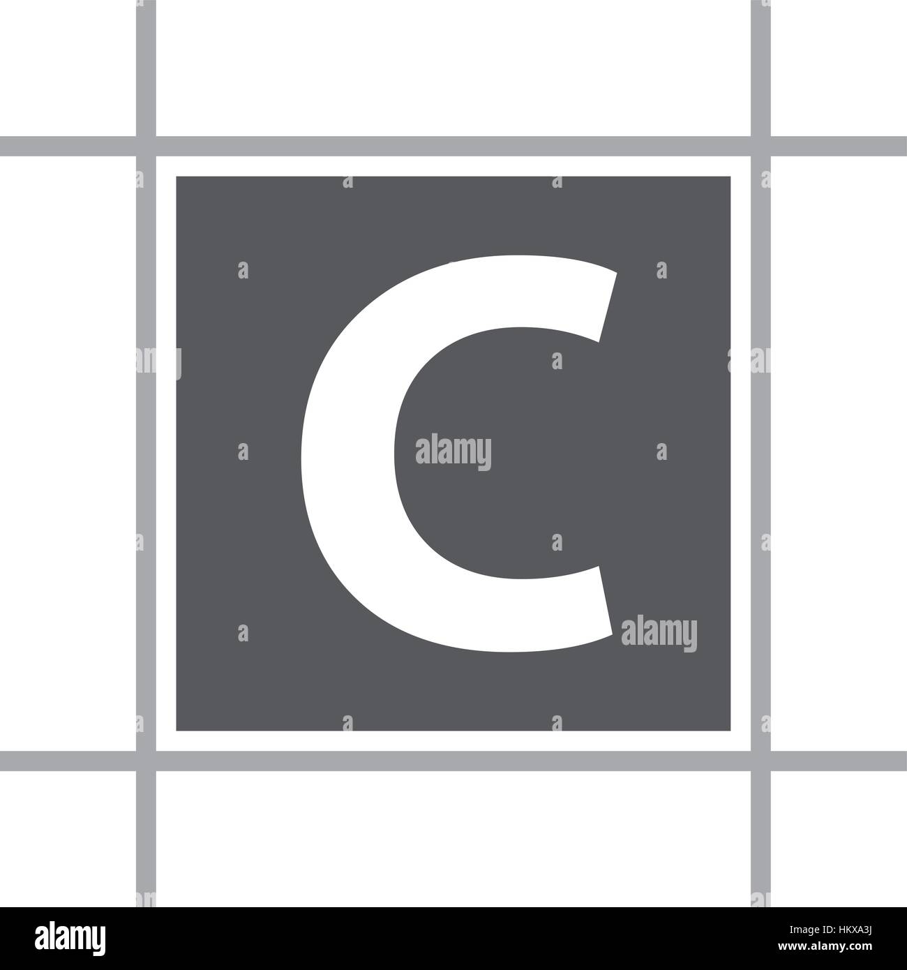 Lettera C nella casella Illustrazione Vettoriale