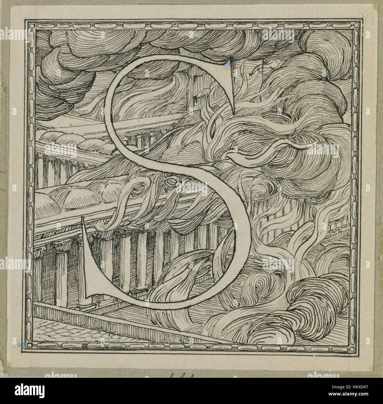 Questo dipinto di James Tissot, intitolato "lettera maiuscola S", fa parte della collezione del Brooklyn Museum. Mostra lo stile dettagliato e la propensione di Tissot per ritratti eleganti e realistici della forma umana. Foto Stock