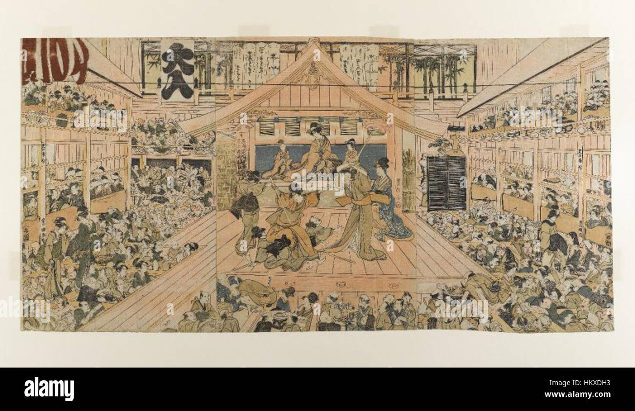 Il Brooklyn Museum - Vista interna del teatro Kabuki Kawarazaki-za - Utagawa Toyokuni I Foto Stock