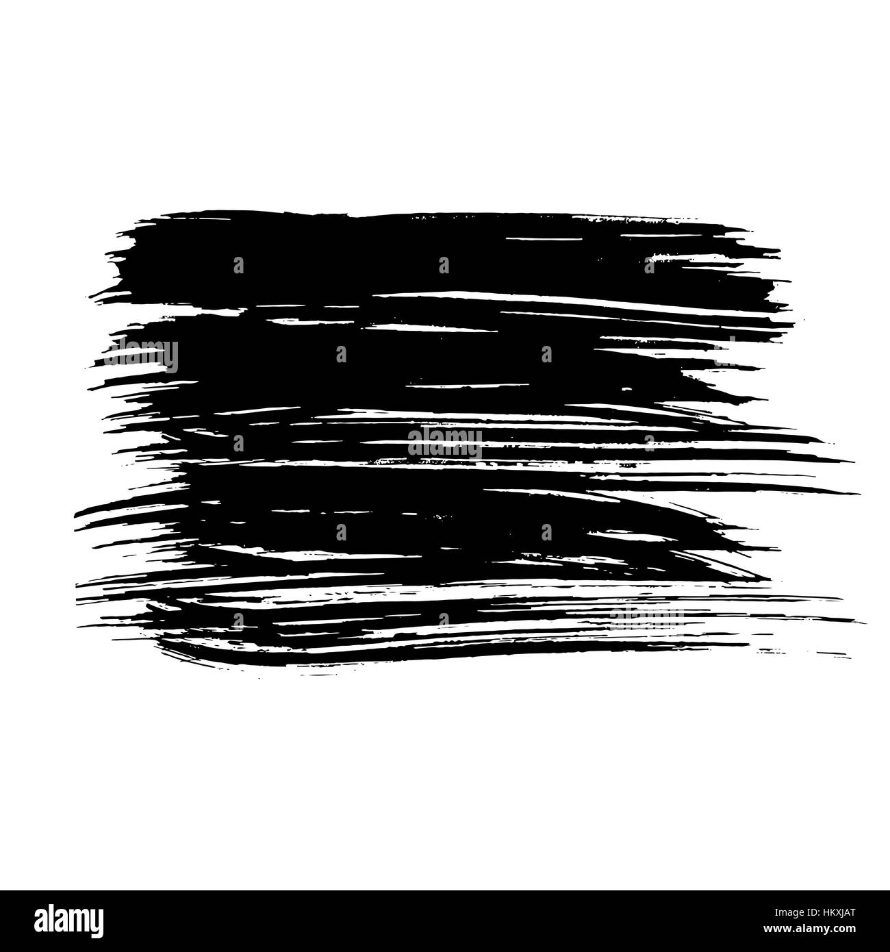 Inchiostro nero vector pennellata isolati su sfondo bianco. Illustrazione Vettoriale. Grunge texture. Illustrazione Vettoriale