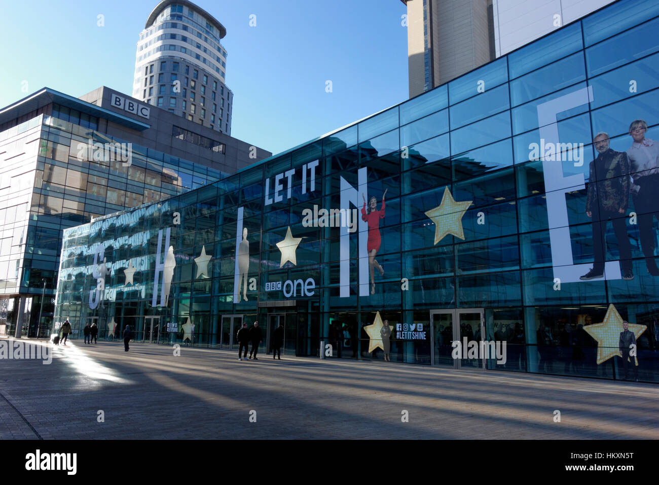 Il BBC Television studios, Media City, Salford Quays, Salford, Manchester, UK. Foto Stock