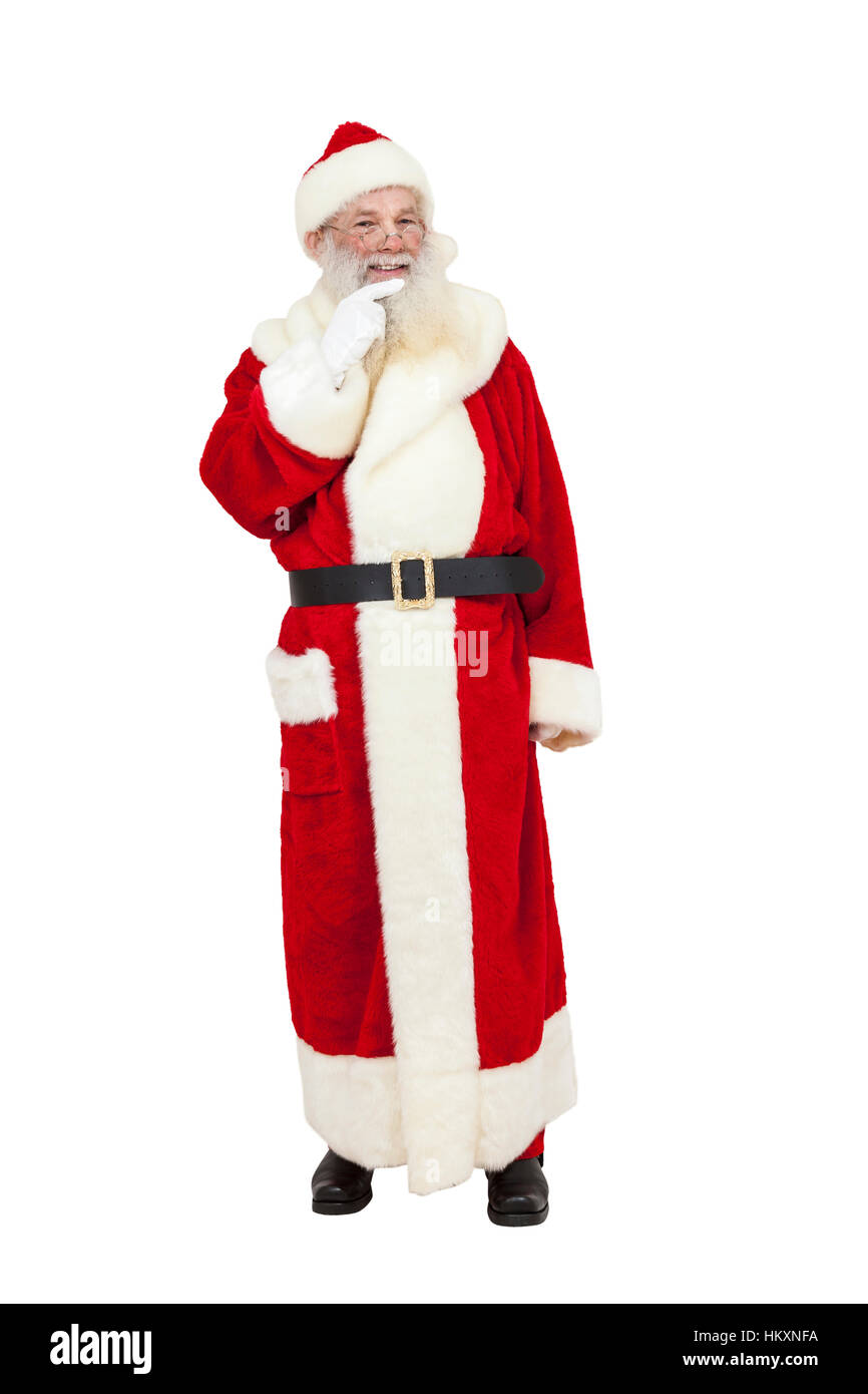 Babbo Natale con la barba di reald isolato Foto Stock