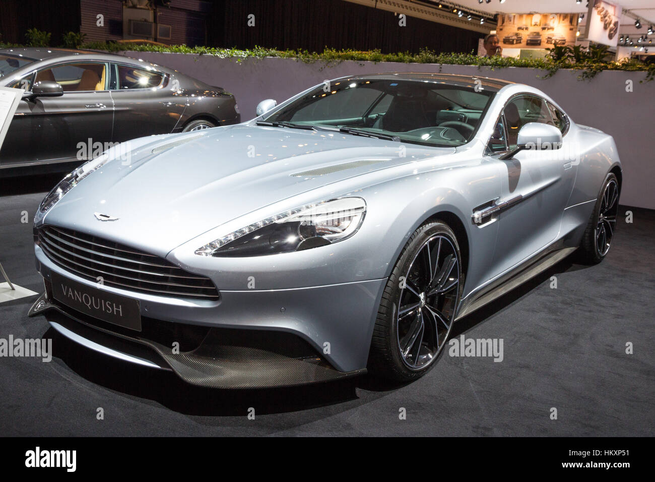 AMSTERDAM - 16 Aprile 2015: Aston Martin Vanquish auto sportiva al AutoRAI 2015. Foto Stock