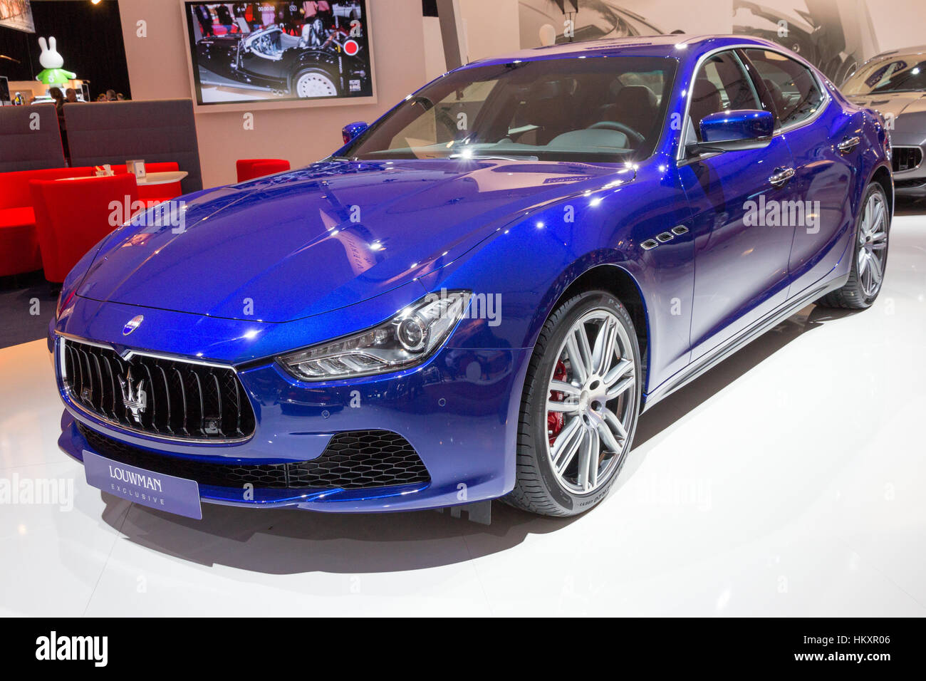 AMSTERDAM - 16 Aprile 2015: 2014 Louwman Maserati Ghibli auto all'AutoRAI 2015. Foto Stock