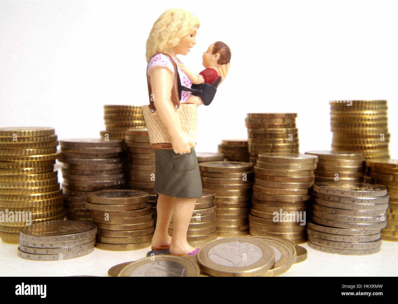 Simbolico per assegno per figli a carico, alimonies per genitore single Foto Stock