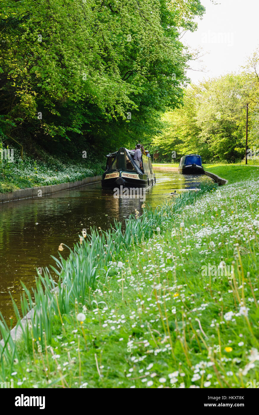 Canal chiatte in Llangollen Canal a Gledrid Shropshire Foto Stock