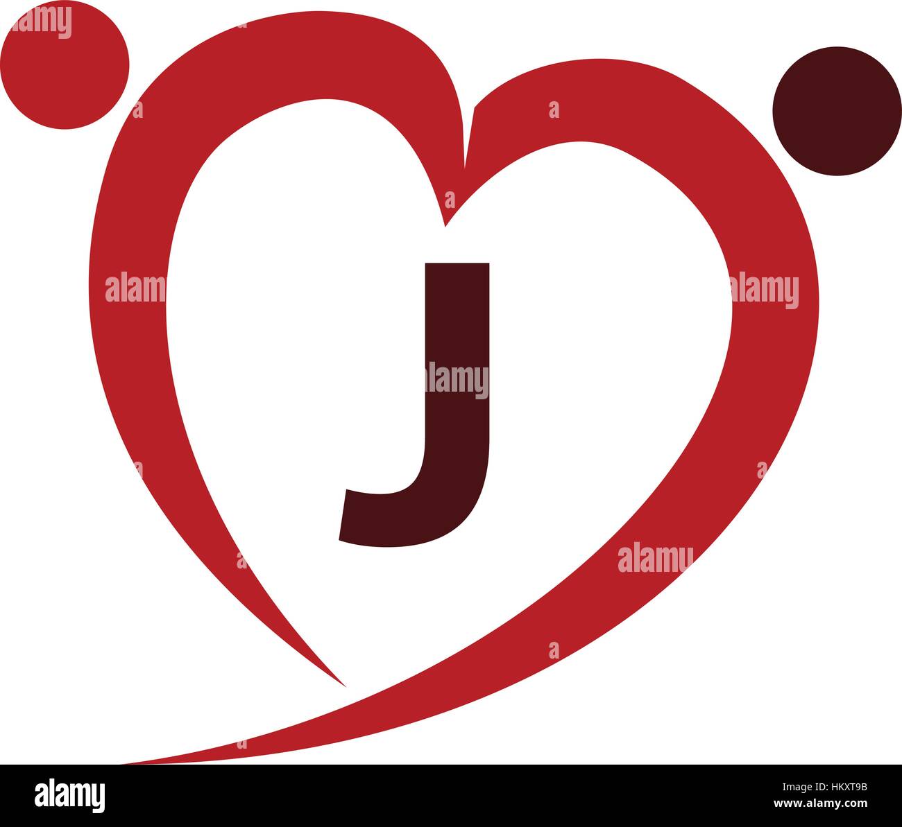 Amore iniziale J Illustrazione Vettoriale