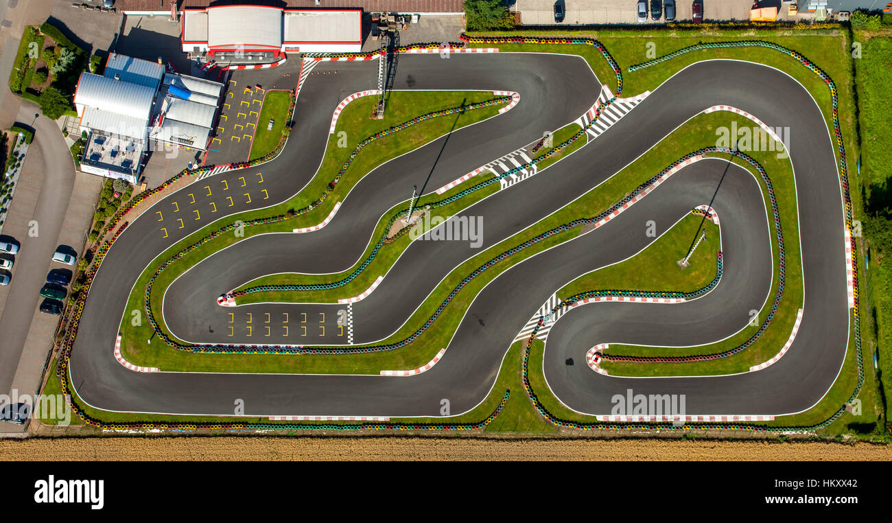 Pista di kart, Kart 2000, racetrack, Kirchlengern, Nord Reno-Westfalia, Germania Foto Stock