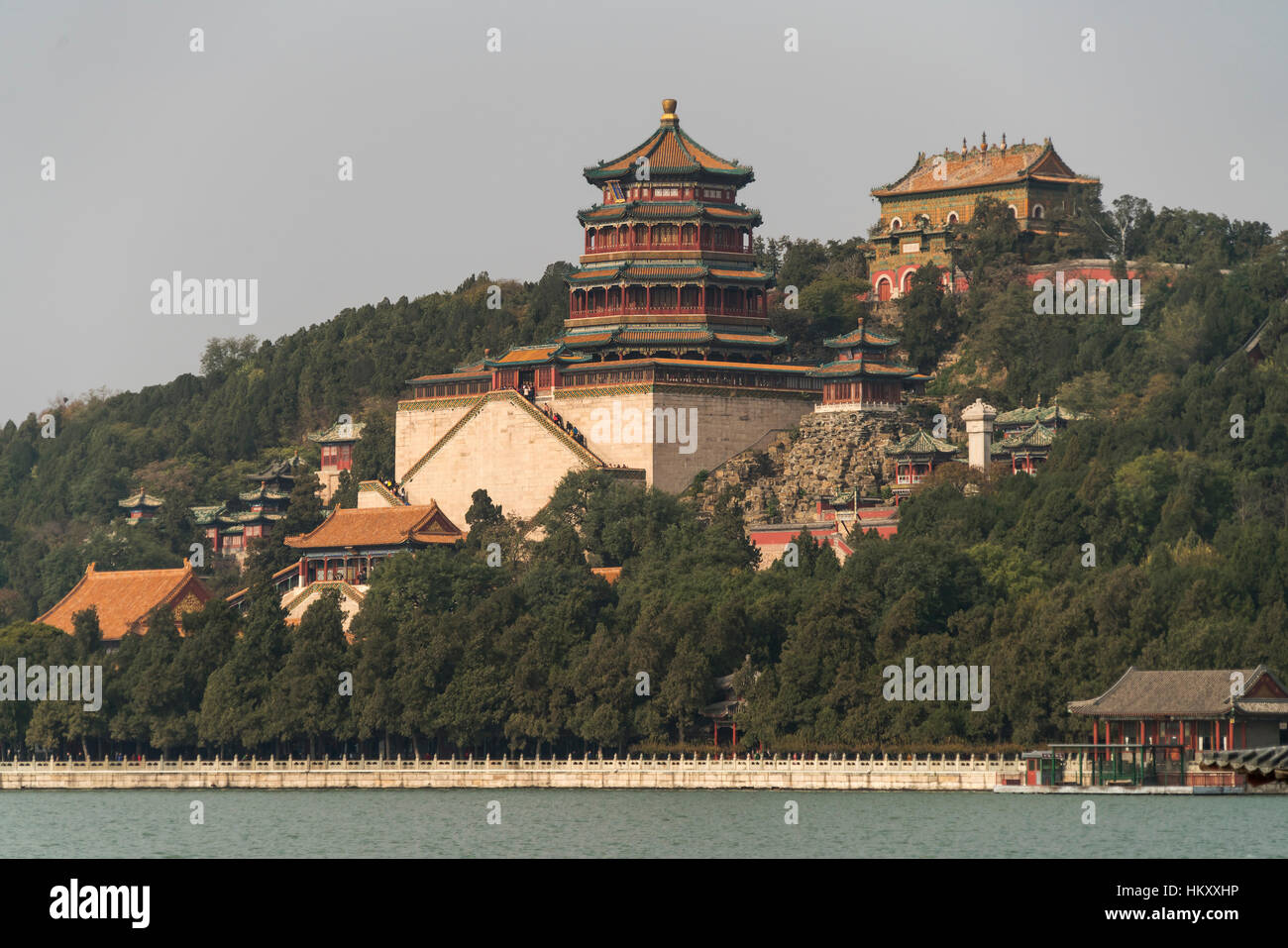 Longevità Hill e la torre di incenso buddista, il Summer Palace, Pechino, Cina Foto Stock