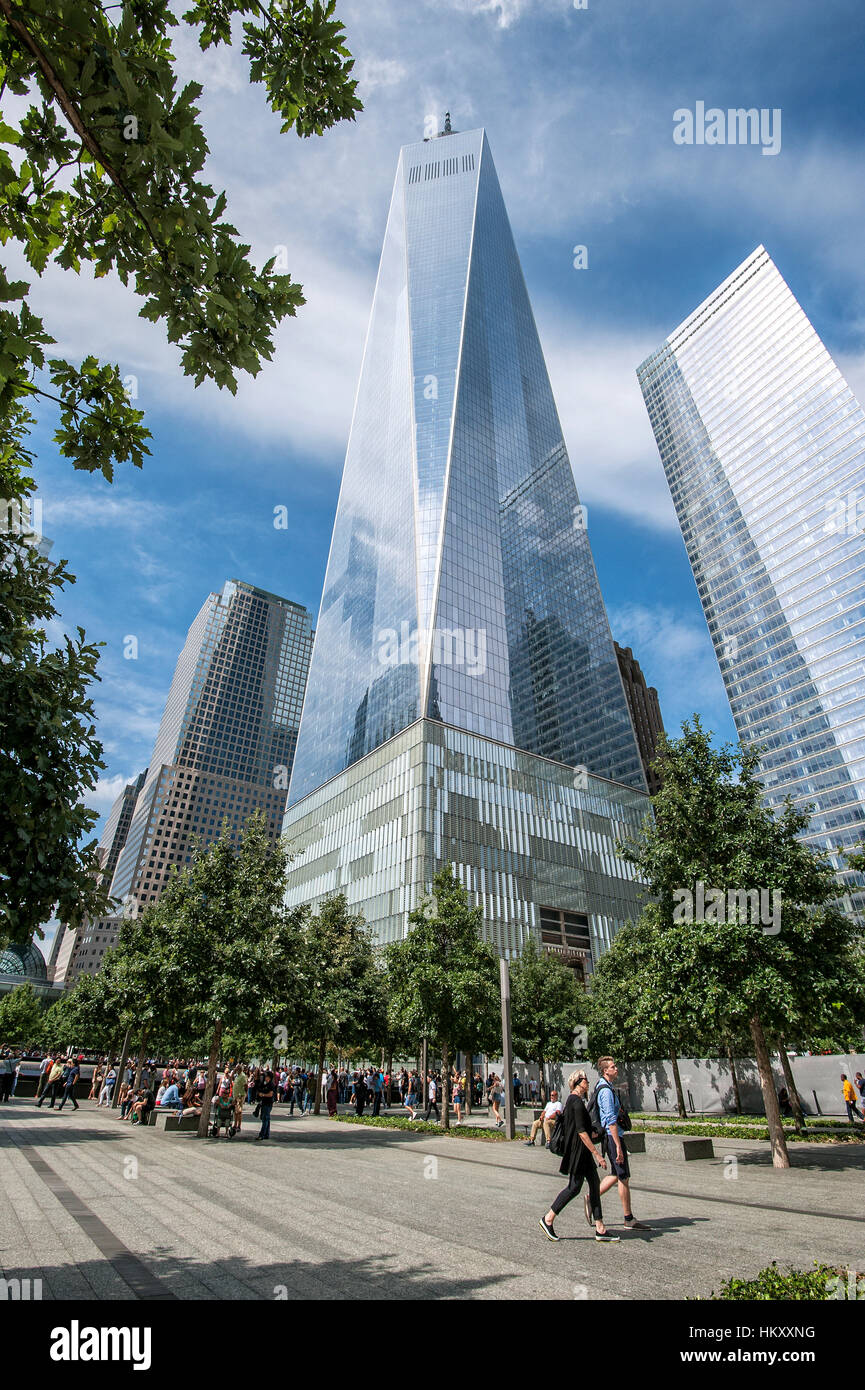 One World Trade Center, WTC, architetto David Childs a Ground Zero, Manhattan, New York City, Stati Uniti Foto Stock