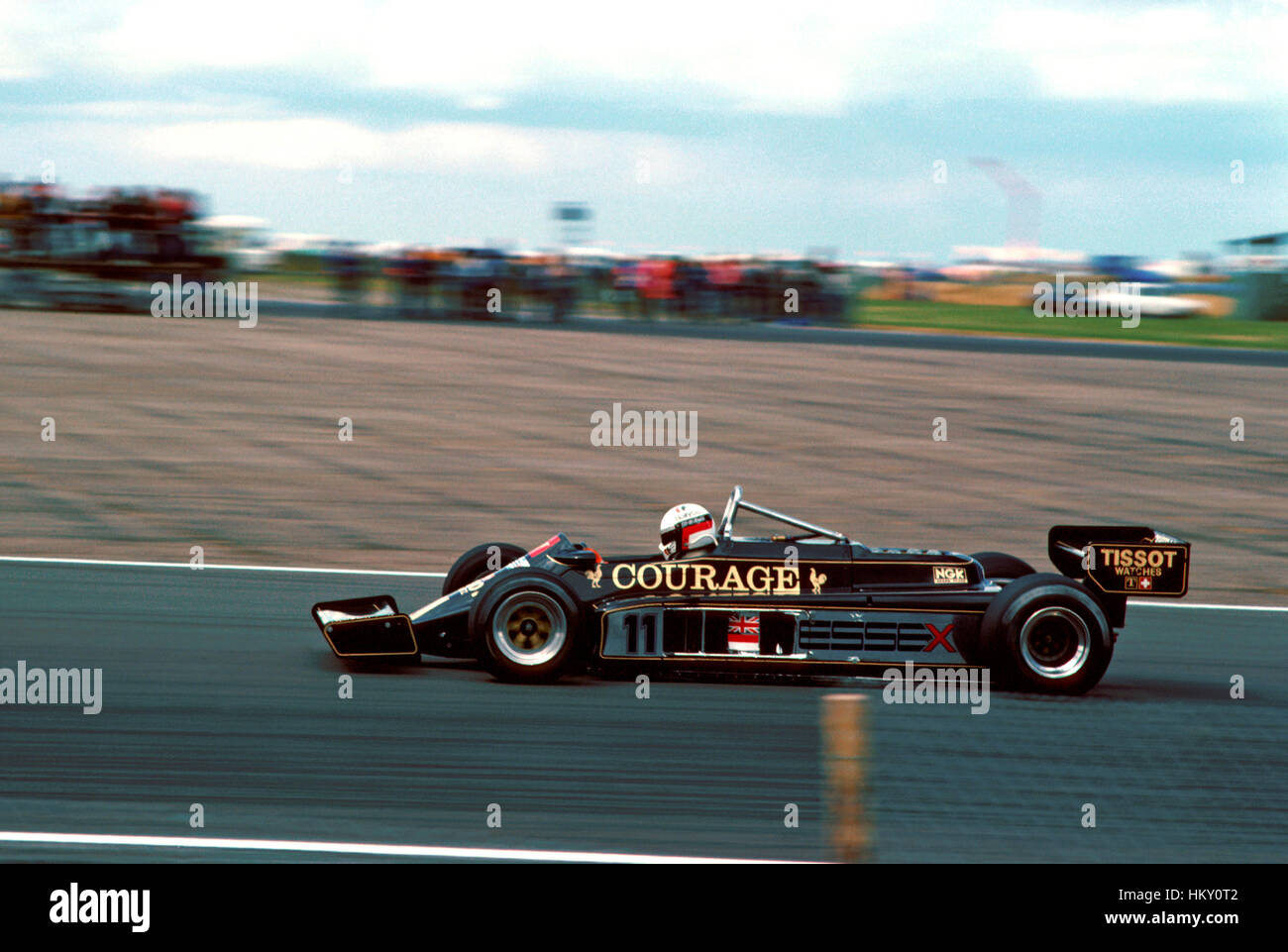 1981 Elio de Angelis Italiano Lotus 87 Silverstone GP di Gran Bretagna : dnf FL Foto Stock