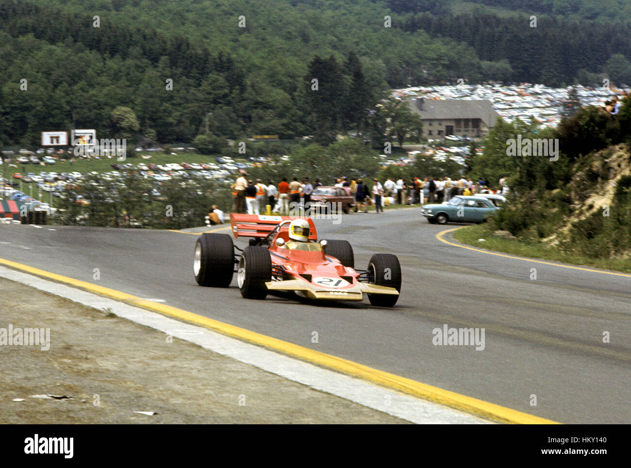 1970 John Miles GB Lotus 72 Spa GP belga dnf gg Foto Stock